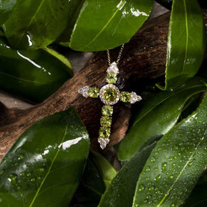 Peridot Cross Pendant