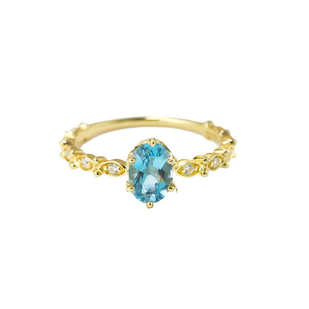 Starry Marquise Blue Topaz Ring