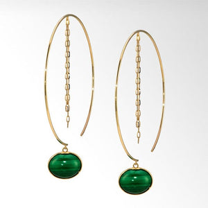 Simple and Exaggerated- Malachite Earrings