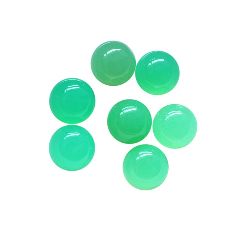 Natural Light Green Chalcedony Gemstone Cabochons Round