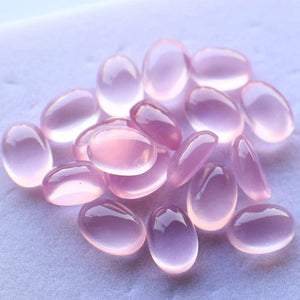 Natural Pink Crystal Gemstone Cabochons Oval