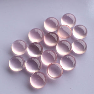 Natural Pink Crystal Gemstone Cabochons Round