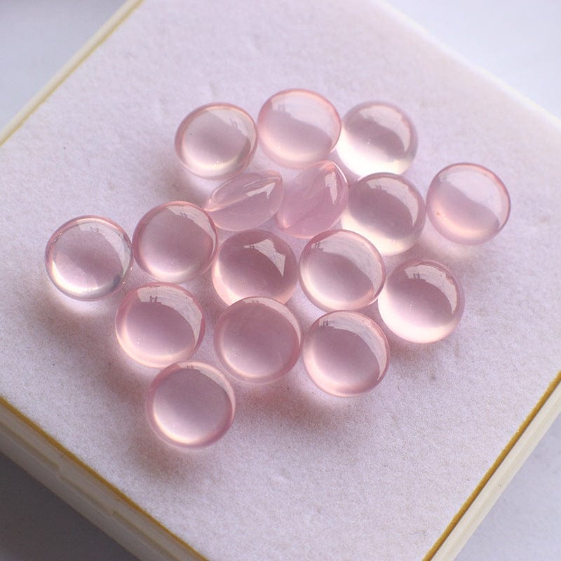 Natural Pink Crystal Gemstone Cabochons Round