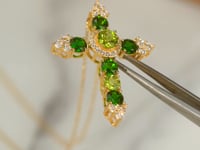 Natural Gems Cross Pendant