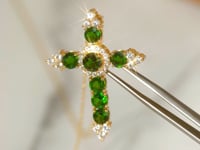 Chrome Diopside Cross Pendant