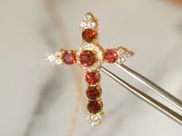 Garnet Cross Pendant