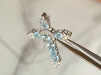 Sky Blue Topaz Cross Pendant