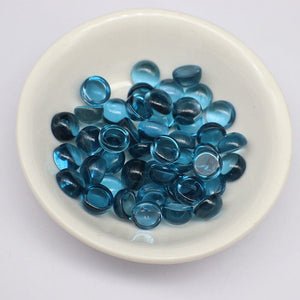 Natural London Blue Topaz Gemstone Cabochons Round