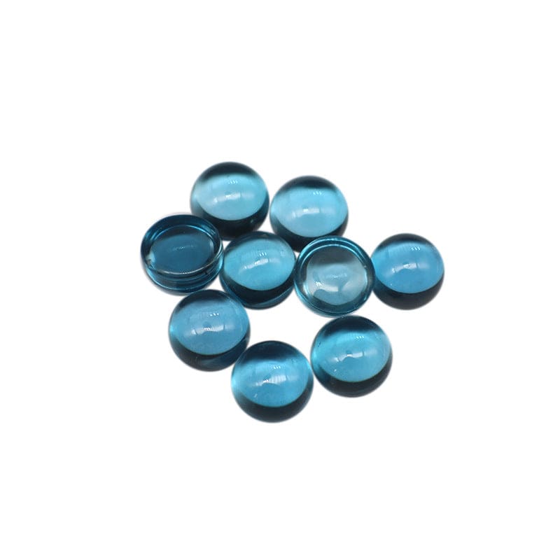 Natural London Blue Topaz Gemstone Cabochons Round