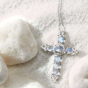 Moonstone Cross Pendant