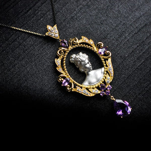 Vine Portrait Amethyst Pendant