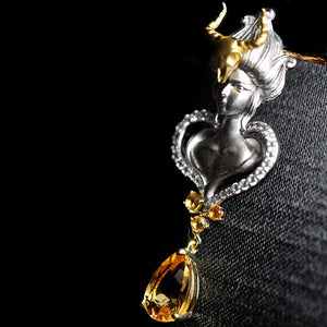 Citrine Bullhead Pendant