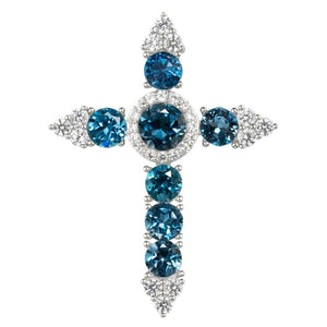 London Blue Topaz Cross Pendant