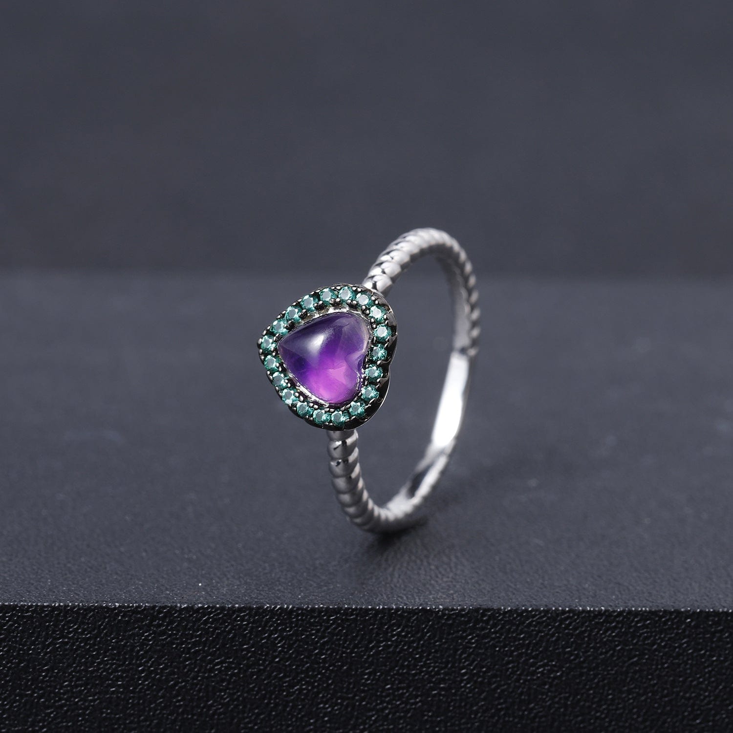 Amethyst Heart Ring