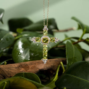 Peridot Cross Pendant