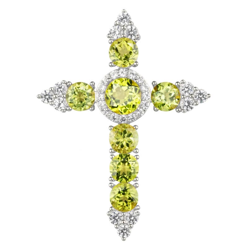 Peridot Cross Pendant