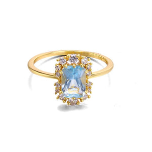 Starry Frame Blue Topaz Ring