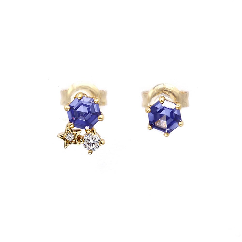 Snowflake Star Tanzanite Earrings