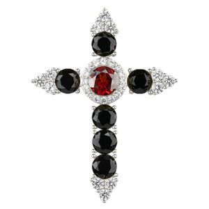 Natural Gems Cross Pendant