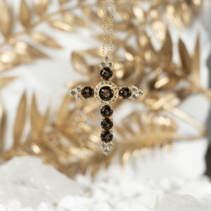 Smoky Quartz Cross Pendant