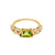 Prong Set Peridot with Side Topazs