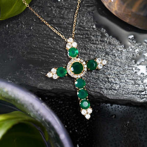 Chrysoprase Cross Pendant