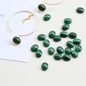 Simple and Exaggerated- Malachite Earrings