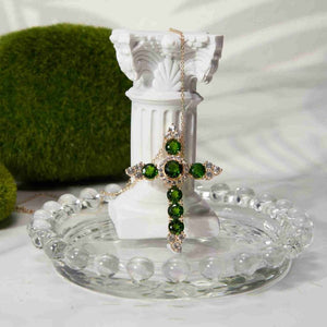 Chrome Diopside Cross Pendant