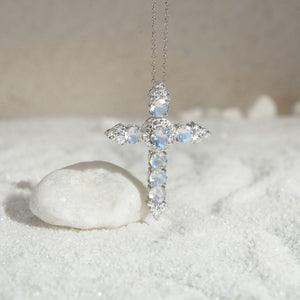 Moonstone Cross Pendant