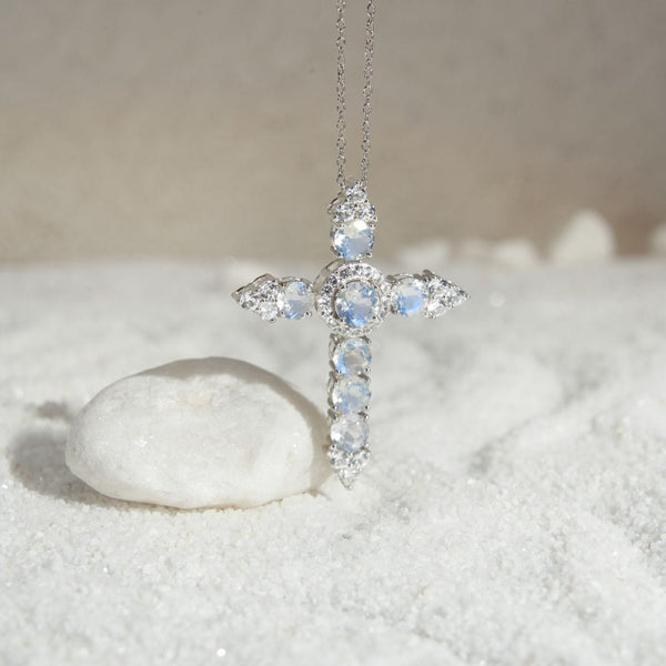 Moonstone cross outlet pendant