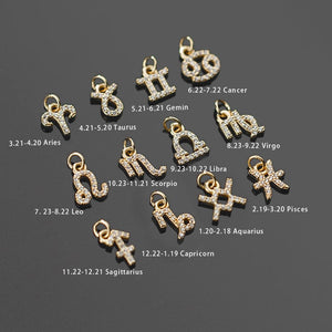 Accessories-Zirconia 12 Zodiac Pendants