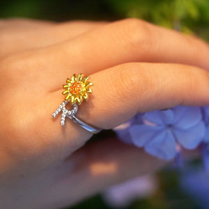 Sunflower 26 Letter Rotatable Ring