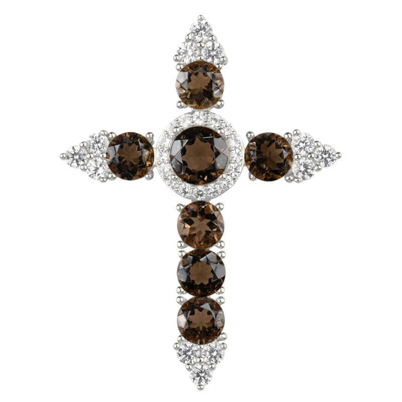 Smoky Quartz Cross Pendant