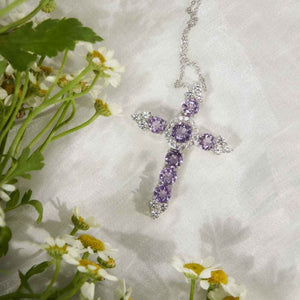 Light Amethyst Cross Pendant