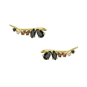 Black  Zirconia Gradient Colour Ear Crawlers