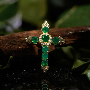 Chrysoprase Cross Pendant