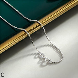 Accessories-Sterling Silver White Gold Plated Basic Chain Necklace