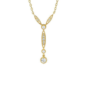 Y-shaped Natural Pearl Topaz Necklace