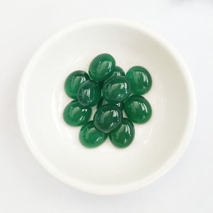 Natural Green Chalcedony Gemstone Cabochons Oval