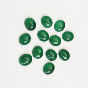 Natural Green Chalcedony Gemstone Cabochons Oval