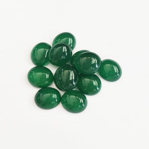 Natural Green Chalcedony Gemstone Cabochons Oval