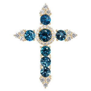 London Blue Topaz Cross Pendant