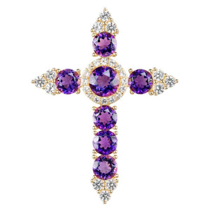 Natural Gems Cross Pendant