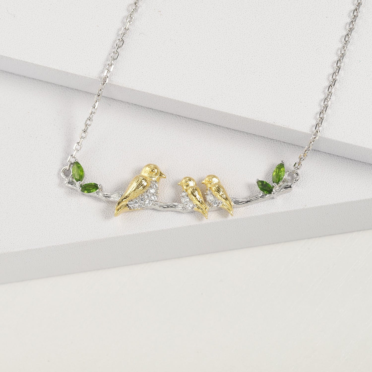 Bird of Love Chrome Diopside Necklace