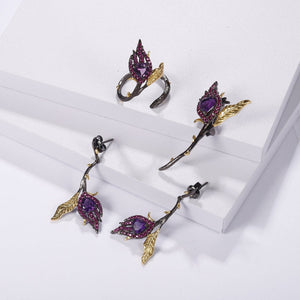 Floral Amethyst Brooch