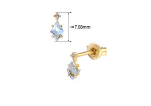 Rhombus Blue Topaz Earrings