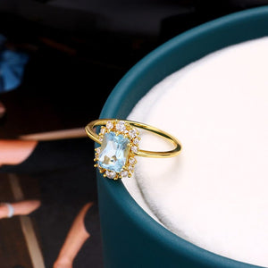 Starry Frame Blue Topaz Ring