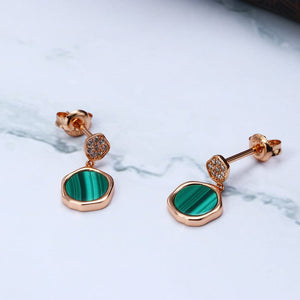 Irregular Malachite  Earrings