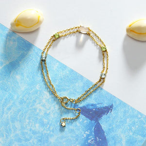 Natural Crystal Double Layer Bracelet