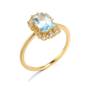 Starry Frame Blue Topaz Ring